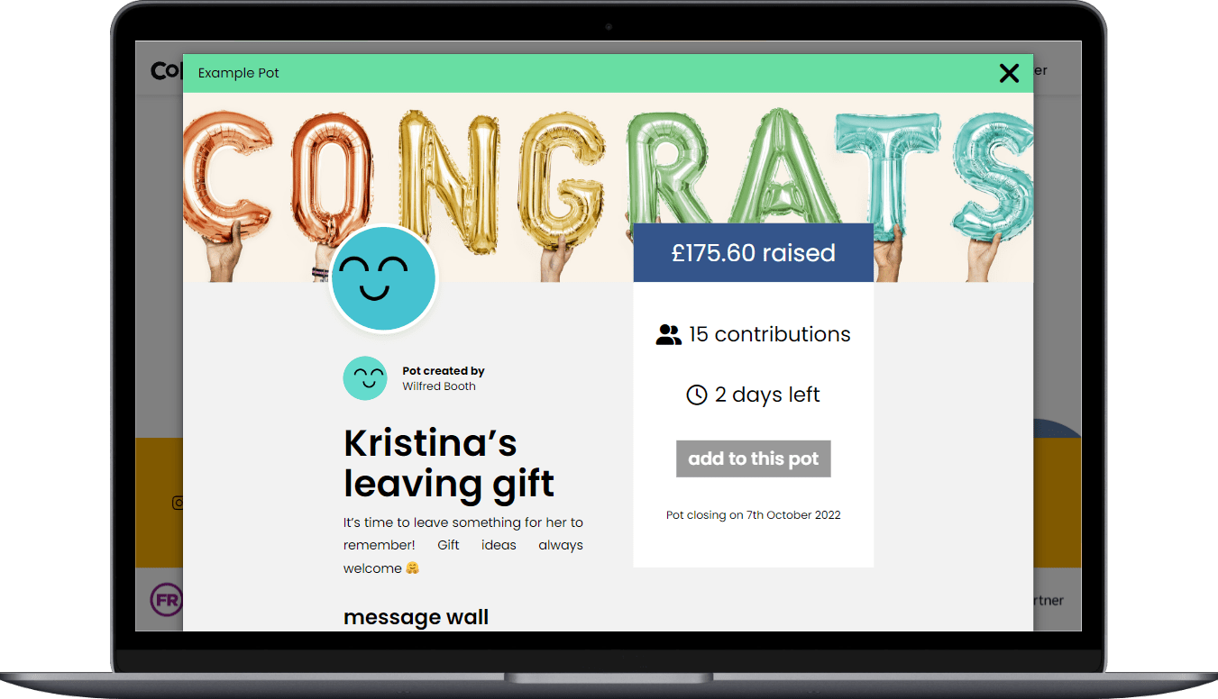 Create a Collection for Colleague Leaving Collection Pot